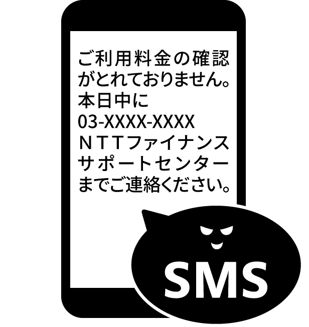 不審なSMSのイメージイラスト